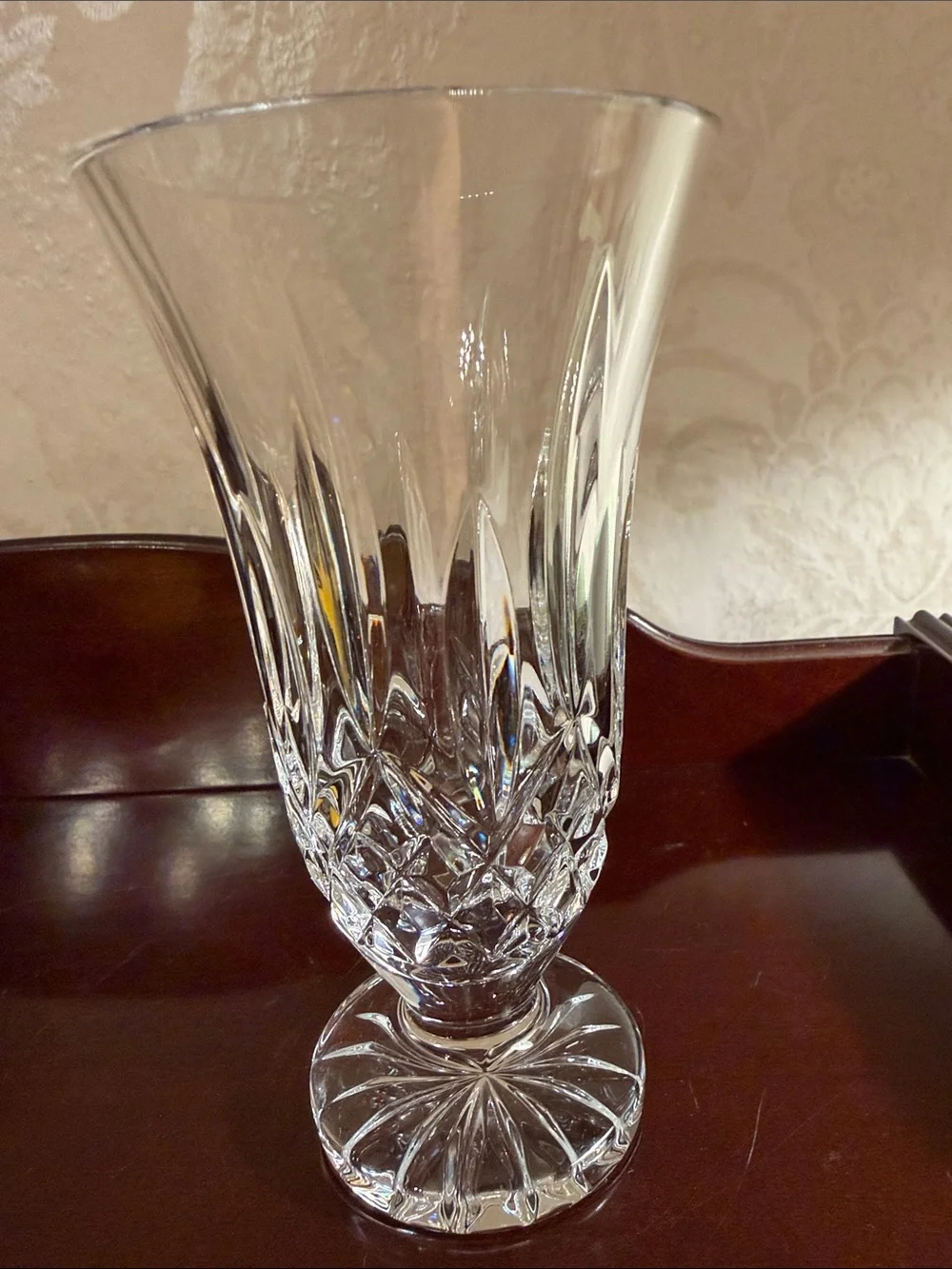 Waterford vase floral detailing